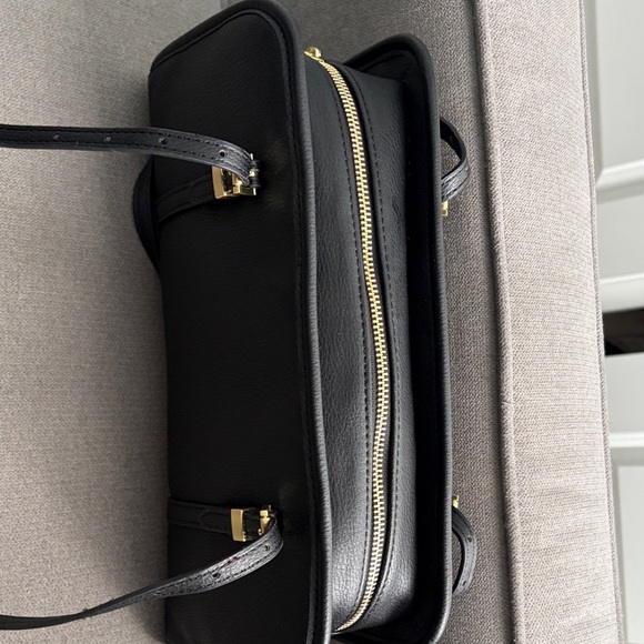 BCBG Black Shoulder Bag with Gold Accents - Picture 3 of 4